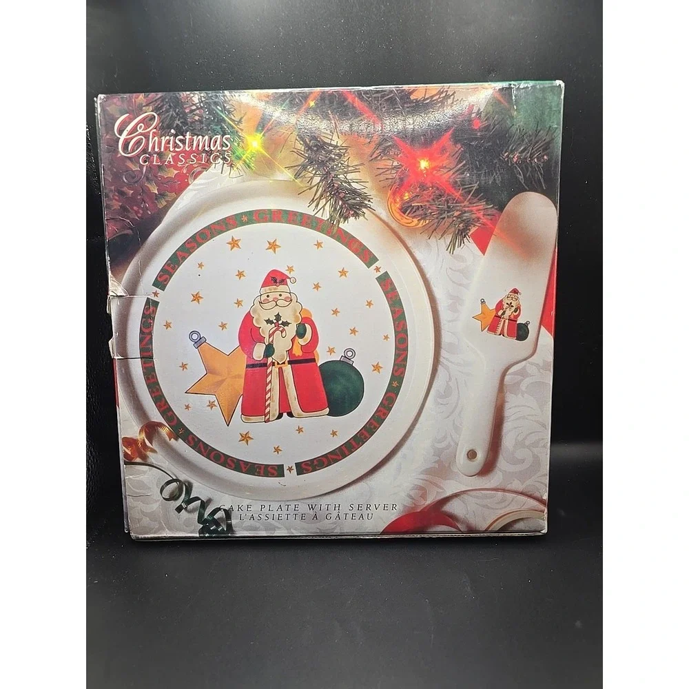 Cake Plate & Server Seasons Greetings‎ Signature Housewares Japan 11